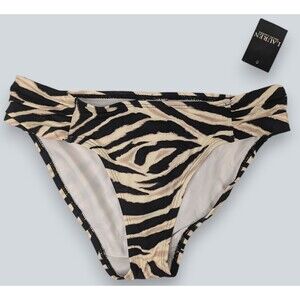 NWT Ralph Lauren Zebra Hipster Bikini Bottom Swimsuit Gold Black Size 4 Small